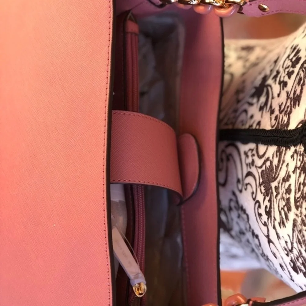 Michael kors LG EW satchel leather bag Rose